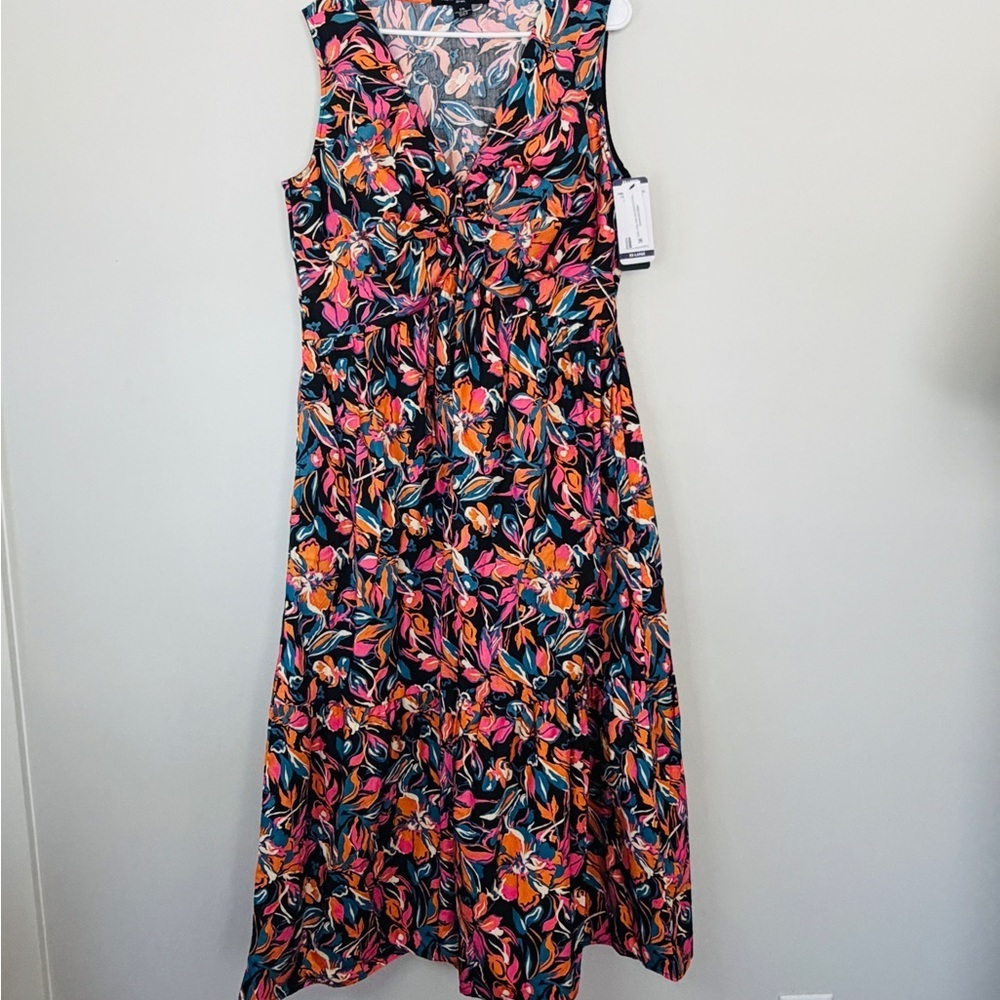 French Connection Pink and Orange Floral Maxi Dress